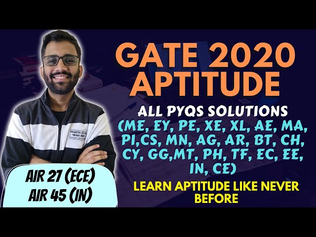 GATE 2020 APTITUDE PYQS || All Branches || PrepFusion || GATE 2024