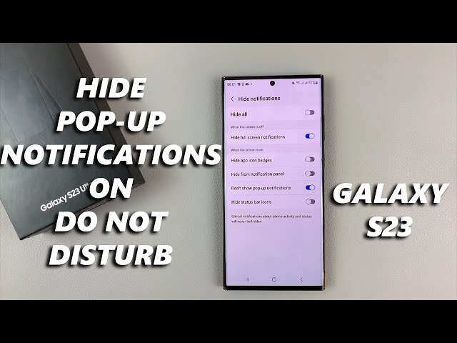 How To Enable / Disable 'Do Not Show Pop-Up Notifications' in DO NOT DISTURB Mode