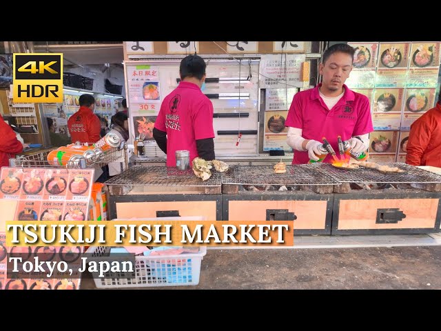[TOKYO] Tsukiji Outer Market "Fish Market & Japanese Street Foods" | Tokyo | Japan [4K HDR]