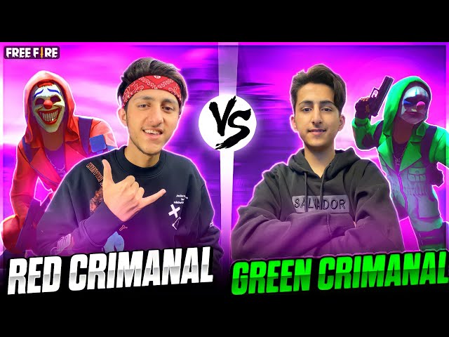 Red Criminal Vs Green Criminal | Slap Challenge With My Brother 😂 Crying Moment - Garena Free Fire
