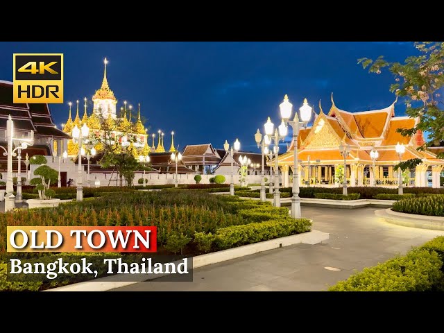 [BANGKOK] Evening Walk Through Bangkok City Old Town | Thailand [4K HDR]