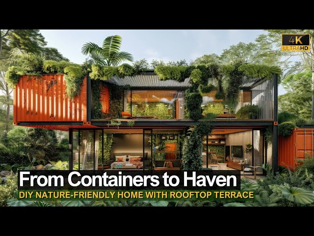 From Containers to Haven: DIY Nature-Friendly Home with Rooftop Terrace