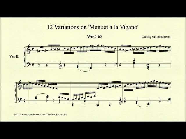 Beethoven, 12 Variations on Menuet a la Vigano, Variation II, WoO 68