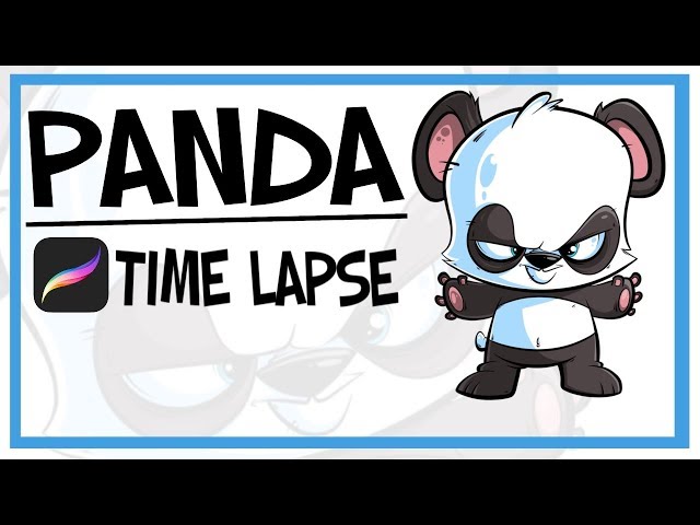 Cartoon Panda Time Lapse Drawing || Procreate