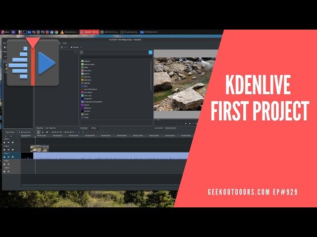 How To Create Your First Project | Kdenlive Tutorial Geekoutdoors.com EP929