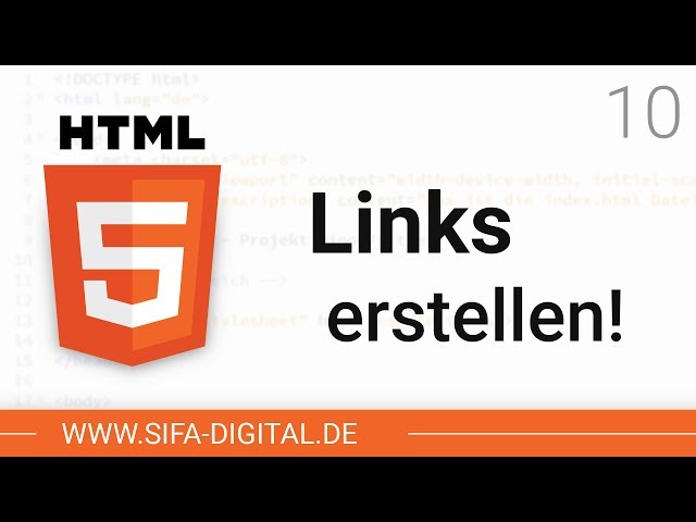HTML Grundkurs: Links/Verlinkungen erstellen #10 (4K) | SIFA Digital