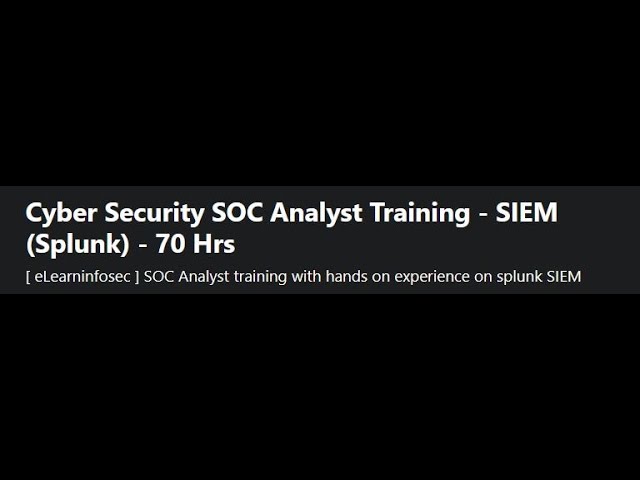 SOC Training on Udemy