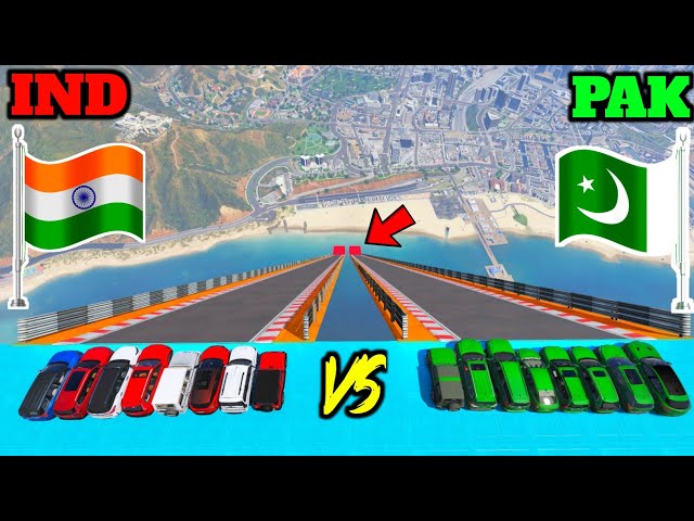 INDIA VS PAKISTAN | GTA 5 INDIAN CARS VS PAKISTAN CARS SUPER SKY JUMPING CHALLENGE | Gta 5 Gameplay