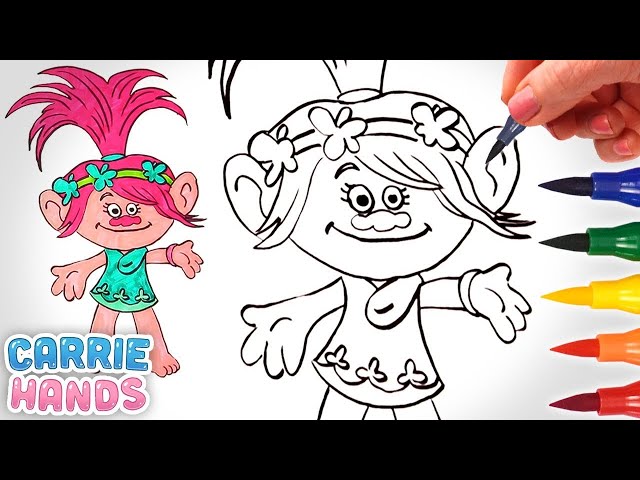 How To Draw Poppy & Branch From Trolls Band Together | Craft Videos For Kids