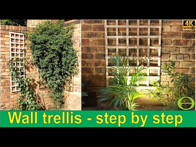 How to hang a garden wall trellis with nails onto a brick wall - for creepers and decorative feature