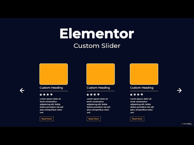 How to create a custom slider in Elementor