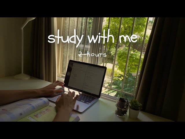 2 hours study with me | 2 x 60 mins pomodoro | relax afternoon study | lo-fi bgm