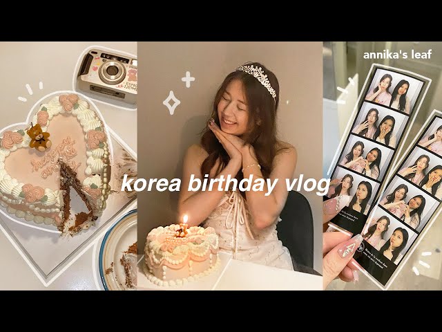 korea birthday vlog 🎂🧸 my first international flight, shopping in hongdae, custom cake, photobooths