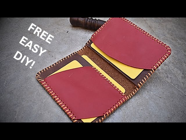 How To Make A Leather Card Wallet🧵🔨  -  Leather Craft