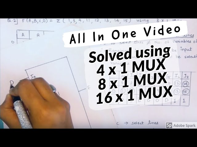 Implementation of boolean function using multiplexers | Hindi | One question with three types of mux
