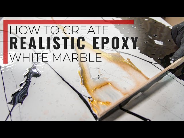How to create a realistic epoxy white marble!