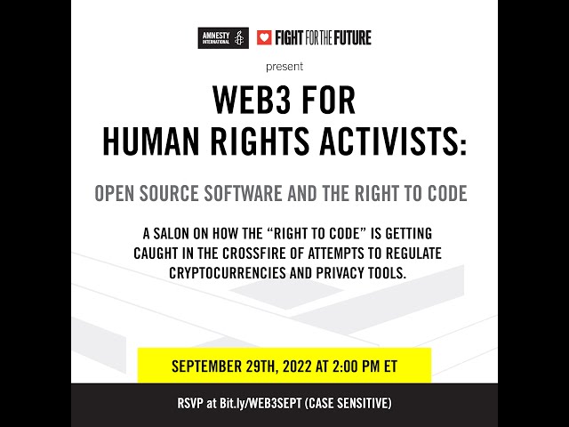 Human Rights & Web3 for Activists: Salon #8 hosted by Amnesty International & Fight for the Future
