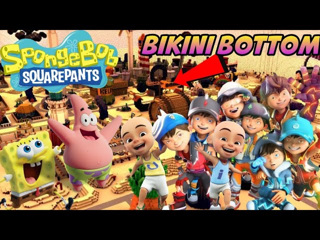 Boboiboy dan Upin Ipin pergi ke Kotanya Spongebob bikini bottom!