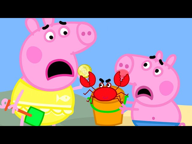 George & Richard Rabbit Build Sand Castles 🦀 🐽 Peppa Pig and Friends Full Episodes