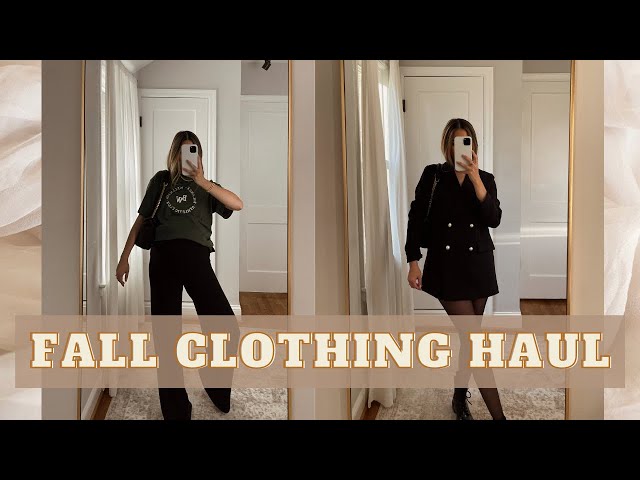 FALL CLOTHING HAUL & TRY-ON - H&M, MANGO, + THE BEST MATERNITY PANTS
