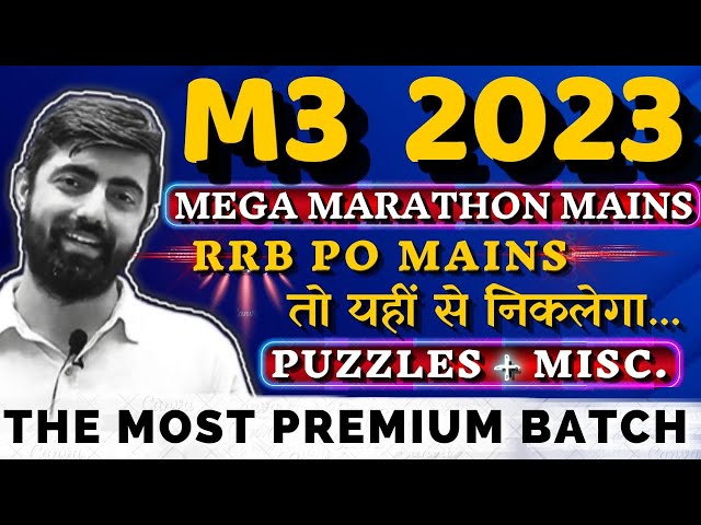 On Popular Demand, Mains का तड़का, IBPS RRB PO MAINS 2023 ||Puzzles + Misc || By Dhruva Sir