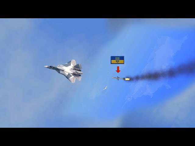 Ukrainian Army anti-air missiles go straight at Russian SU-57 fighter jets - ARMA 3