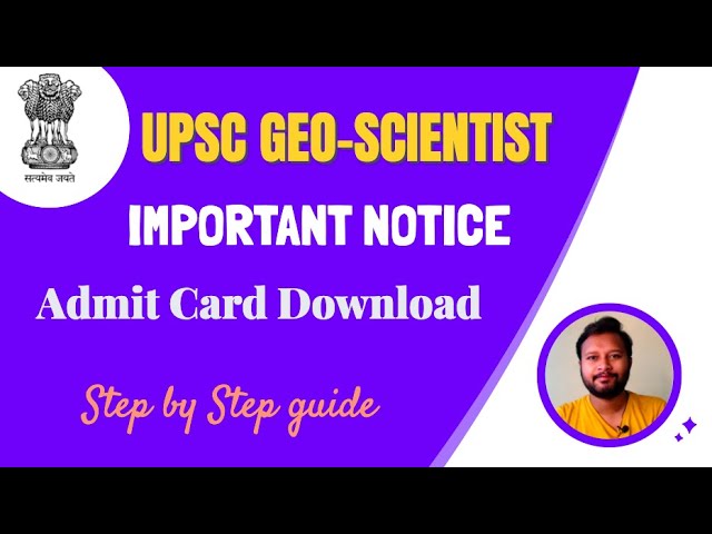 UPSC: Geo-Scientist Exam | Admit Card Download | IMPORTANT | Step by Step process | GSI
