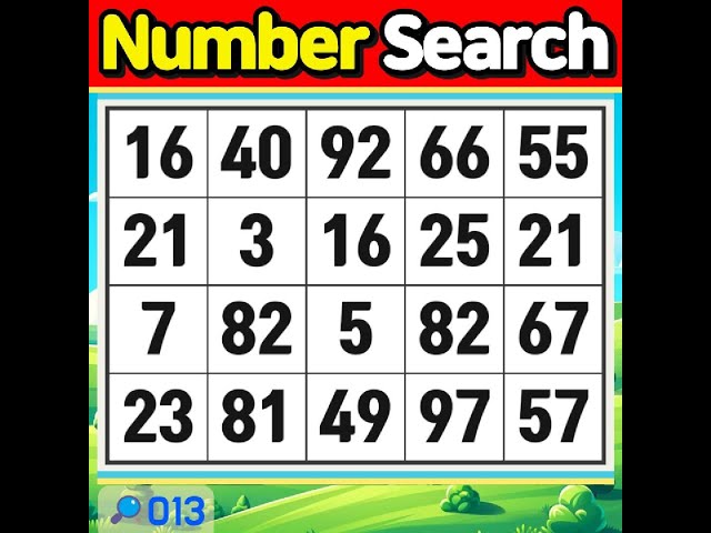 NumberSearch. Quiz for Concentration.【Memory | Concentration | Brain training | Brain quiz】#013