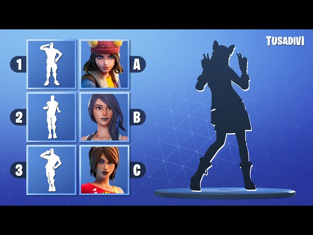 GUESS THE DANCE AND THE SKIN - FORTNITE CHALLENGE - PART #4 | tusadivi