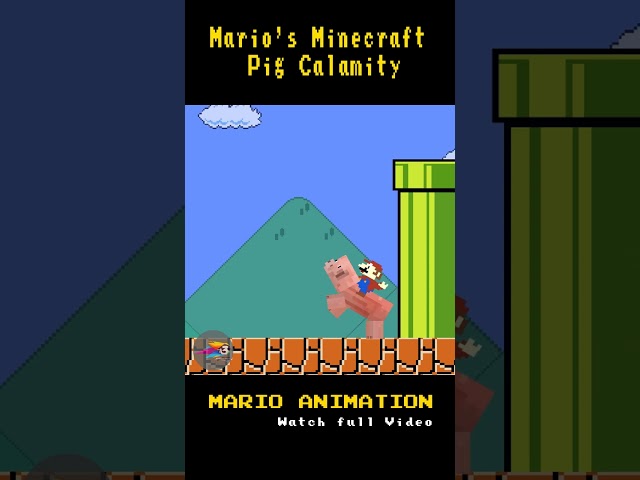 Mario's Minecraft Pig Calamity #mario #minecraft #shorts