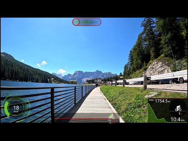 25 minute Indoor Cycling Workout Tre Cime to Lago de Missurina Dolomites 4K Video