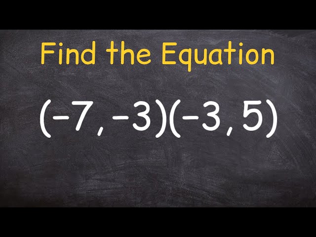 Find the equation of a line through two points using slope intercept form