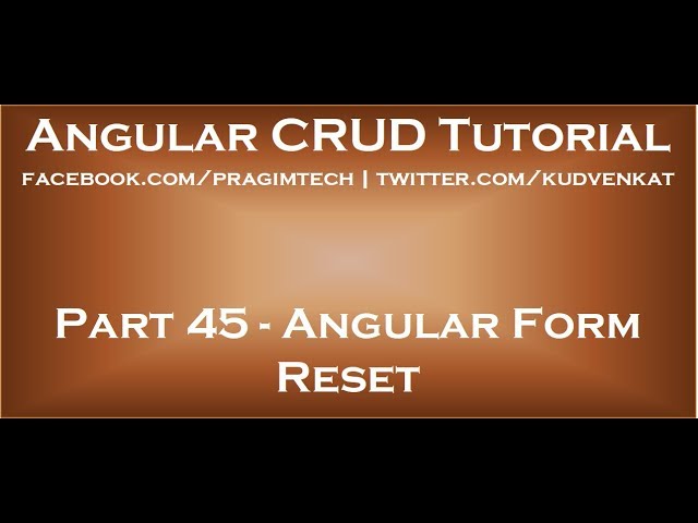 Angular form reset