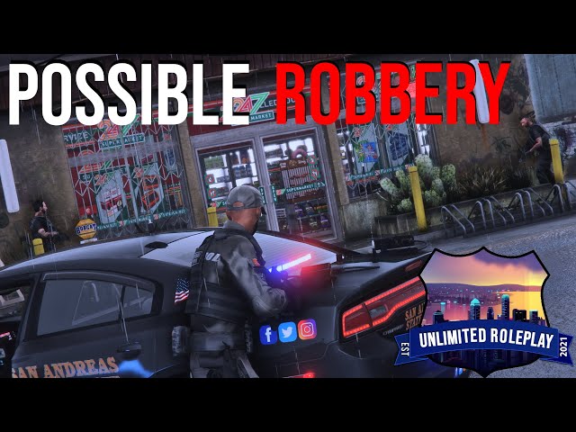 GTA 5 Roleplay- URP #7 - Possible robbery Part 1 (Law Enforcement)