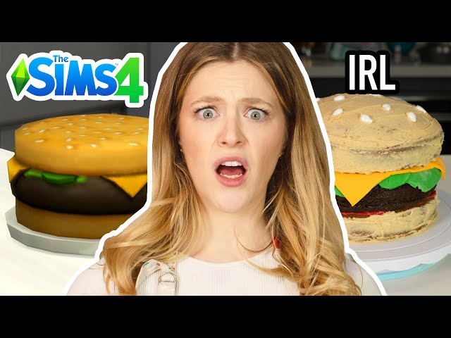 I Baked A Sims Hamburger Cake In Real Life | Kelsey Impicciche