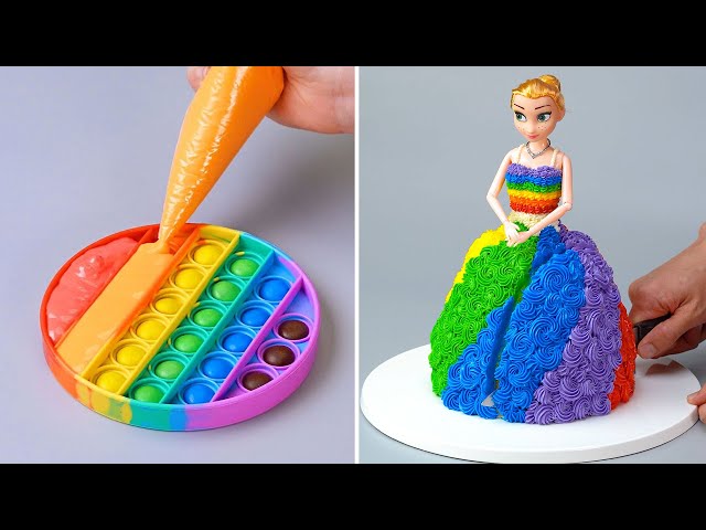 Most Satisfying Rainbow Cake Compilation | Easy And Creative Rainbow Cake Decorating Ideas