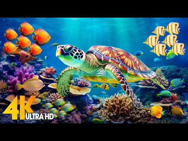 Ocean 4K - Sea Animals for Relaxation, Beautiful Coral Reef Fish in Aquarium (4K Video Ultra HD) #98