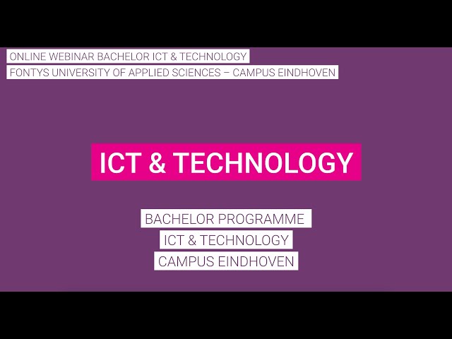 Webinar ICT & Technology - Fontys ICT