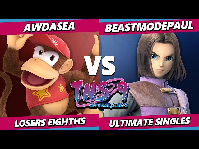 TNS 9 TOP 8 - Awdasea (Diddy Kong) Vs. BeastModePaul (Hero) Smash Ultimate - SSBU