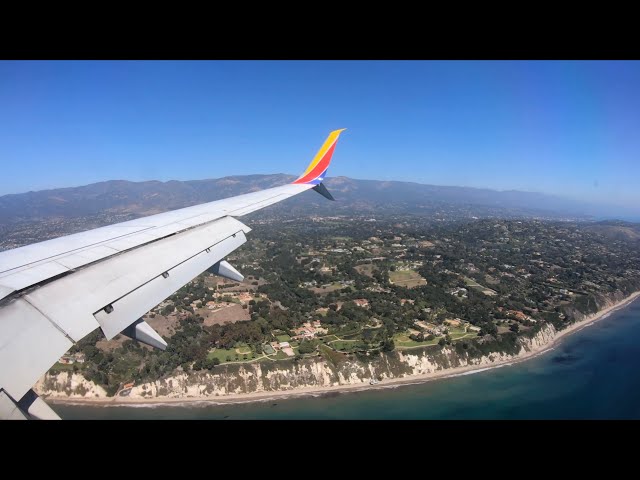 Southwest Airlines Boeing 737-800 breathtaking approach into Santa Barbara Runway 25 I 4K60