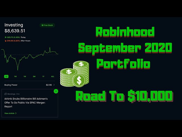 My $8500 Robinhood Portfolio | September 2020
