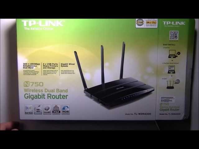 Tp-Link TL-WDR4300 Wireless N750 Dual Band Router, Gigabit, 2 USB Port Unbox