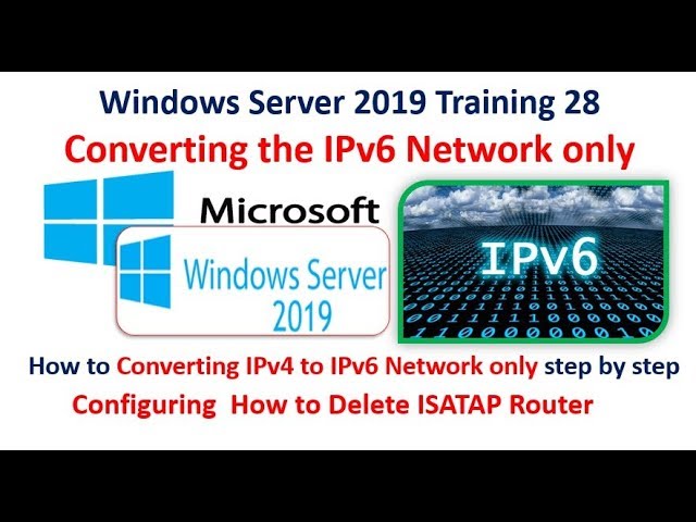 Windows Server 2019 Training 29 - Converting the IPv6 Network only Converting IPv4 to IPv6