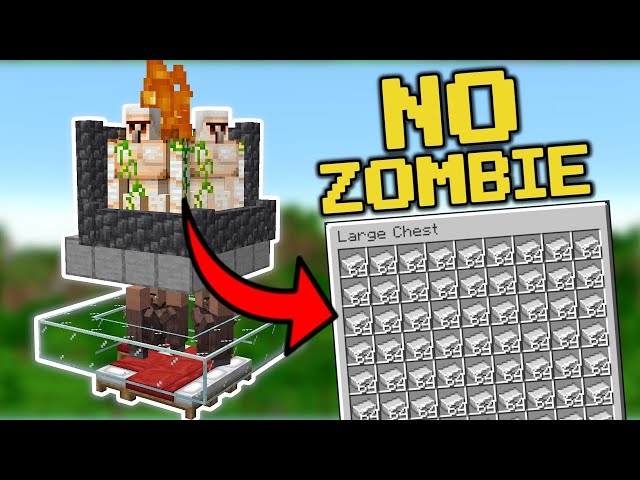 MINECRAFT: How to make an IRON FARM without a ZOMBIE(tutorial)
