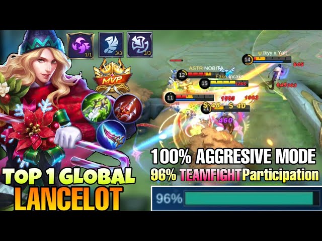 96% Lancelot TEAMFIGHT, become MONSTER Killing Machine!| Top 1 global lancelot Incak| Mobile legends