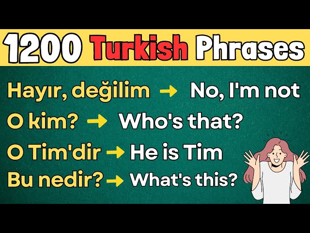 1200 Turkish Phrases - Complete Parts - Improve Your Turkish with Useful Phrases | Language Animated