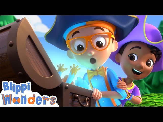 Blippi Finds Buried Mystery Treasure! | Blippi Wonders Educational Videos for Kids