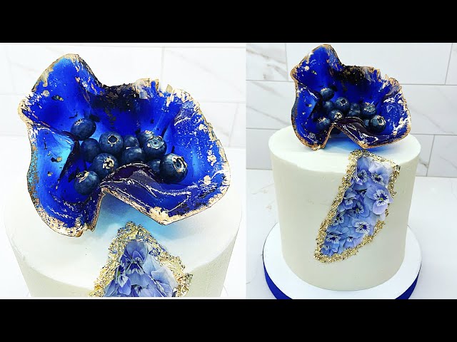 Cake decorating tutorials | how to make a BUTTERCREAM GEODE FLOWER CAKE | Sugarella Sweets