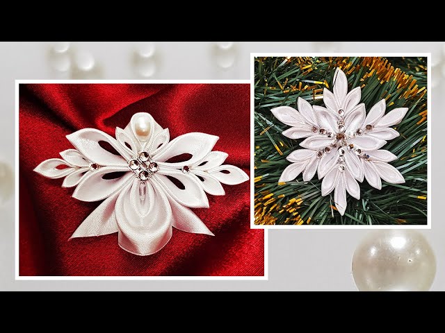 😍If you have 1 m of satin ribbon, you can also make this beauty. Tender angel and snowflake.