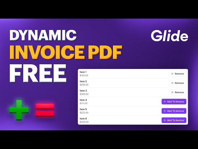 🎓 Glide Tutorial - Create Dynamic Invoice PDF's (Line Items)
